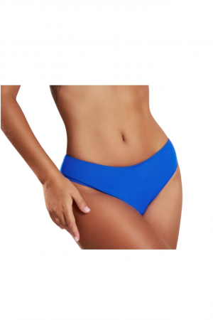Slipi de baie dama - Slip clasic de baie dama talie inalta, albastru lm055