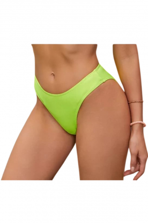 Slipi de baie dama - Slip clasic de baie dama talie inalta, galben neon lm055