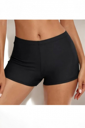 Slipi de baie dama - Slip de baie dama, tip pantaloni scurti cu snur reglabil, negru 2296d, embody.ro