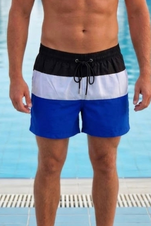 Articole de plaja femei - Sort de baie barbati, tip pantalon scurt, cu buzunare, material care respinge apa albastruM0674