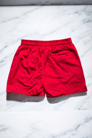 Sort de baie barbati, tip pantalon scurt, cu buzunare, material care respinge apa, rosu m0279 [2]