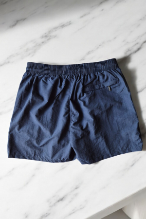 Sort de baie barbati, tip pantalon scurt, cu buzunare, material care respinge apa, bleumarin m0279 [2]