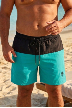Sort baie barbati - Sort de baie marime mare barbati, pantalon scurt, buzunare, material care respinge apa M0679 turcoaz