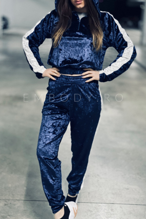 Trening catifea dama, doua piese, Velvet Edition, Bluemarin marime L [0]