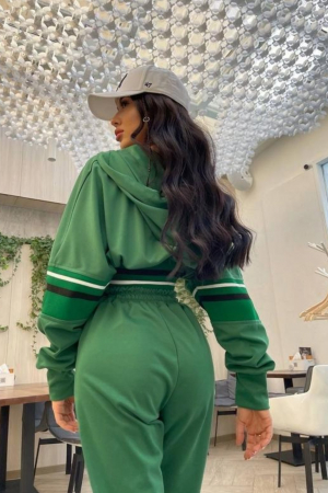 Trening dama bumbac, set doua piese, Iconic Bunny, Verde [4]