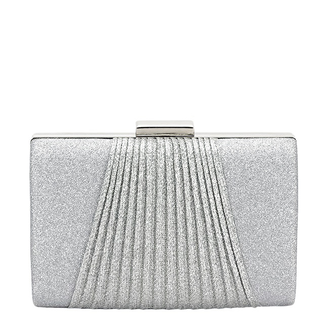 Clutch elegant argintiu cu sclipici B-1009 05