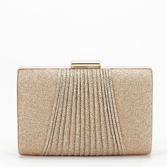 Clutch elegant sampanie cu sclipici B-1009 05