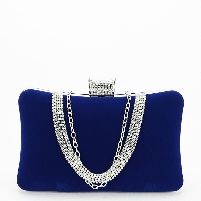 SOFILINE Geanta clutch bleumarin din catifea B-1007 01