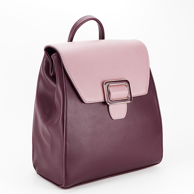 Rucsac dama cu clapeta B-DOS3415-4 16 Bordo roz