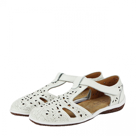 Mocasini si balerini - Balerini albi din piele naturala B-CXWL2118 M5