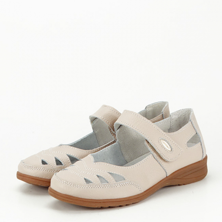 Mocasini si balerini - Balerini piele naturala B-5050 bej M4