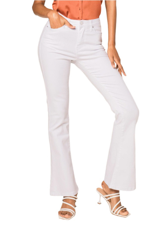 Blugi - Blugi albi Dama Evazati Nina Carter B-P079 M8