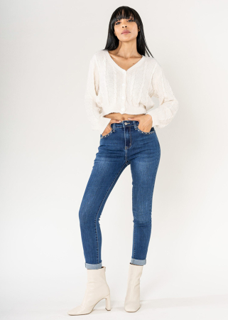 Blugi - Blugi dama albastrii Slim Fit Nina Carter B-P605-1 M10