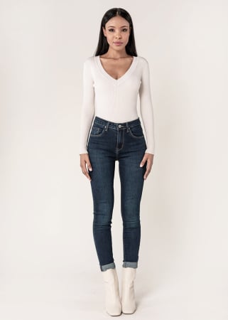 Noutati - Blugi Dama Albastru inchis Slim Nina Carter B-P078-2A M9