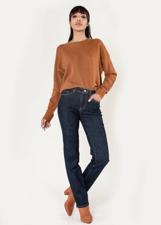 Oferte Speciale - Blugi Dama Albastru inchis Straight Nina Carter P517-18 M9