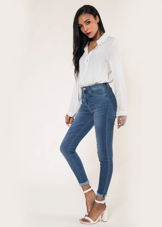 Noutati - Blugi Dama Albastri Slim Nina Carter B-P078-1 M9