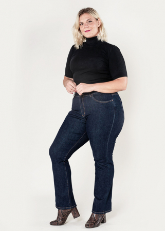 Noutati - Blugi dama regular fit marimi mari Nina Carter indigo B-P612-18 M10
