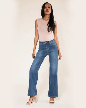 Pantaloni - Blugi Dama Evazati Nina Carter Albastri B-P080-5