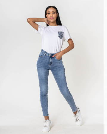 Femei - Blugi Dama Push-up Skinny Nina Carter Albastri B-P505-21
