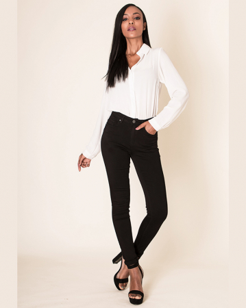 Femei - Blugi Dama Push-up Skinny Nina Carter Negri B-P106N