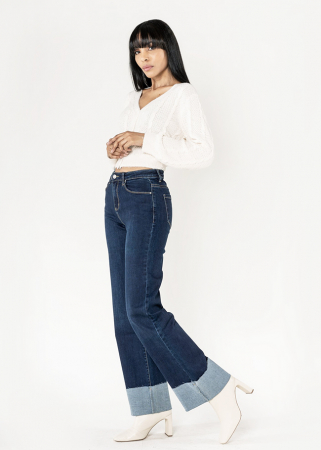 Noutati - Blugi Evazati Nina Carter Albastru Inchis B-P601 M8