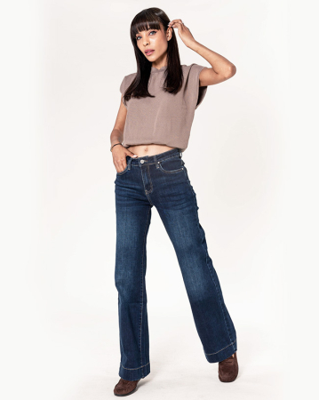 Blugi - Blugi Evazati Nina Carter Albastru Inchis B-P615-9 M7
