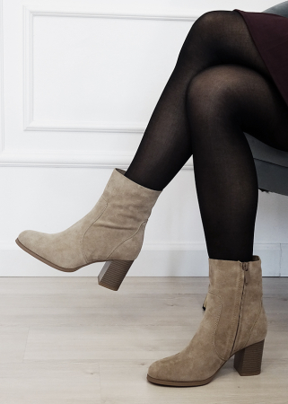 Botine - Botine dama bej din piele naturala B-Y2370 117