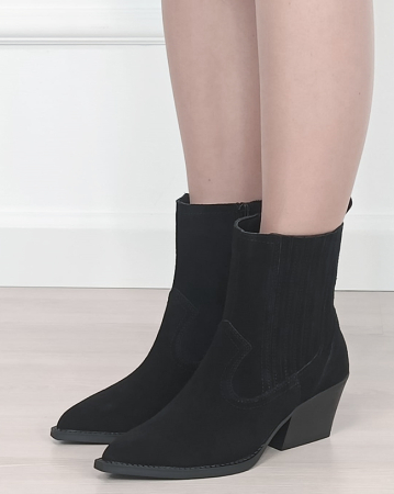 Oferta de iarna - Botine tip ciocate negre B-6350A 117