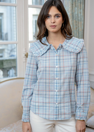 Camasi si topuri - Camasa albastra in carouri B-A104 M9