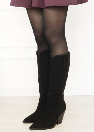 Cizme - Cizme dama din piele naturala cu toc B-Y2369 19