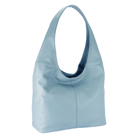 Noutati - Geanta din piele naturala albastru deschis B-8924 127