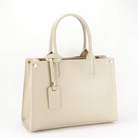 Genti si posete - Geanta dama din piele naturala cu pandantiv B-8969 122 Bej