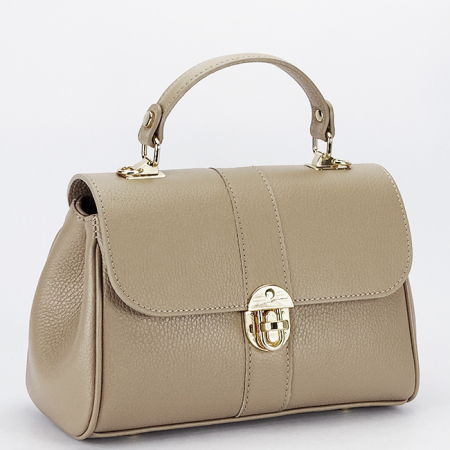 Femei - Geanta bej taupe din piele naturala B-1724 132