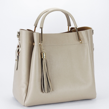 Femei - Geanta bej taupe din piele naturala B-8993 123