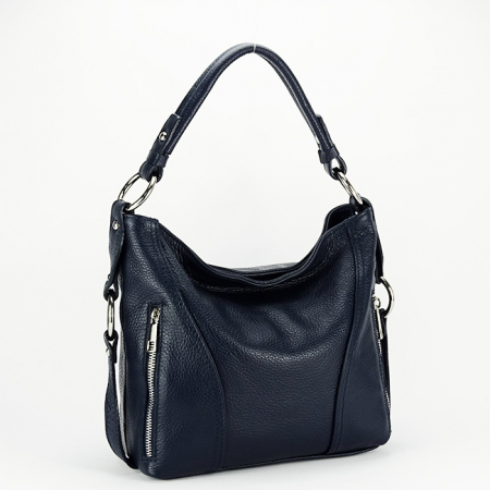 Femei - Geanta dama din piele naturala B-8931 124, Bleumarin