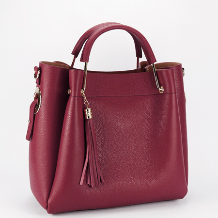 Femei - Geanta din piele naturala B-8993 123, Bordo