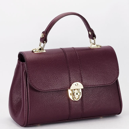 Genti piele - Geanta bordo din piele naturala B-1724 132