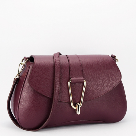 Accesorii - Geanta din piele naturala B-1755 125, Burgundy
