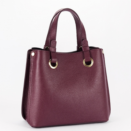 Femei - Geanta burgundy medie din piele naturala B-8916 129