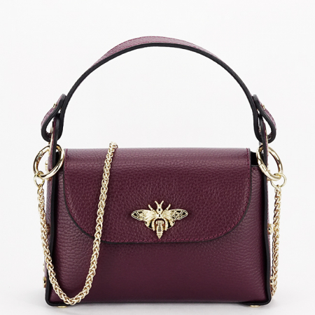 Táskák és retikülök - Bordó táska valódi bőrből 1602 122