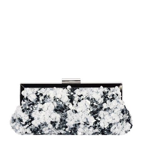 Clutch - Clutch cu paiete alb/arginitiu B-BMN-1248 06