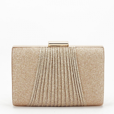 Femei - Clutch elegant sampanie cu sclipici B-1009 05