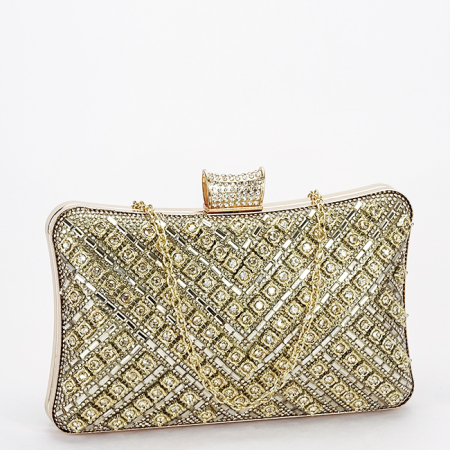 Clutch - 3d mintás aranyszín koktél táska BYH-87900 06