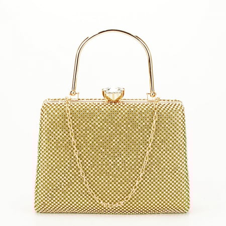 Femei - Geanta clutch aurie cu pietricele B-BYH-877 05