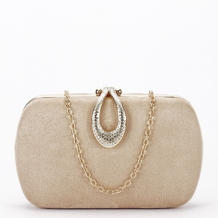 Noutati - Geanta clutch eleganta bej B-BJH-756 05
