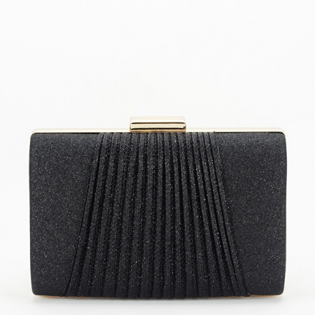 Femei - Clutch elegant negru cu sclipici B-1009 05