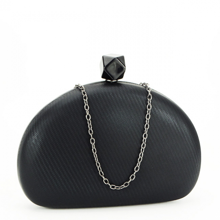 Femei - Clutch semi oval negru B-BFL-22751 03
