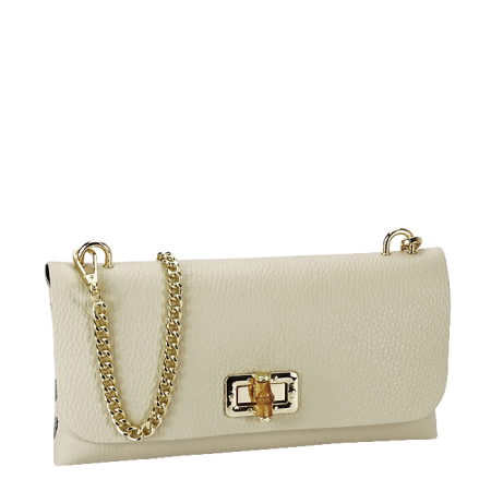 Clutch - Geanta de tip plic bej din piele naturala B-2066 132