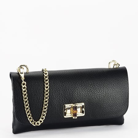 Clutch - Geanta de tip plic neagra din piele naturala B-2066 132