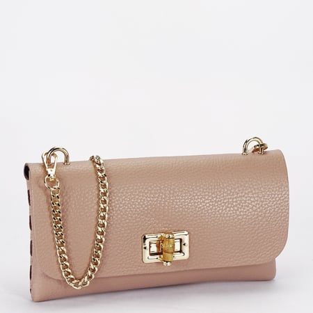 Clutch - Geanta de tip plic roz din piele naturala B-2066 132